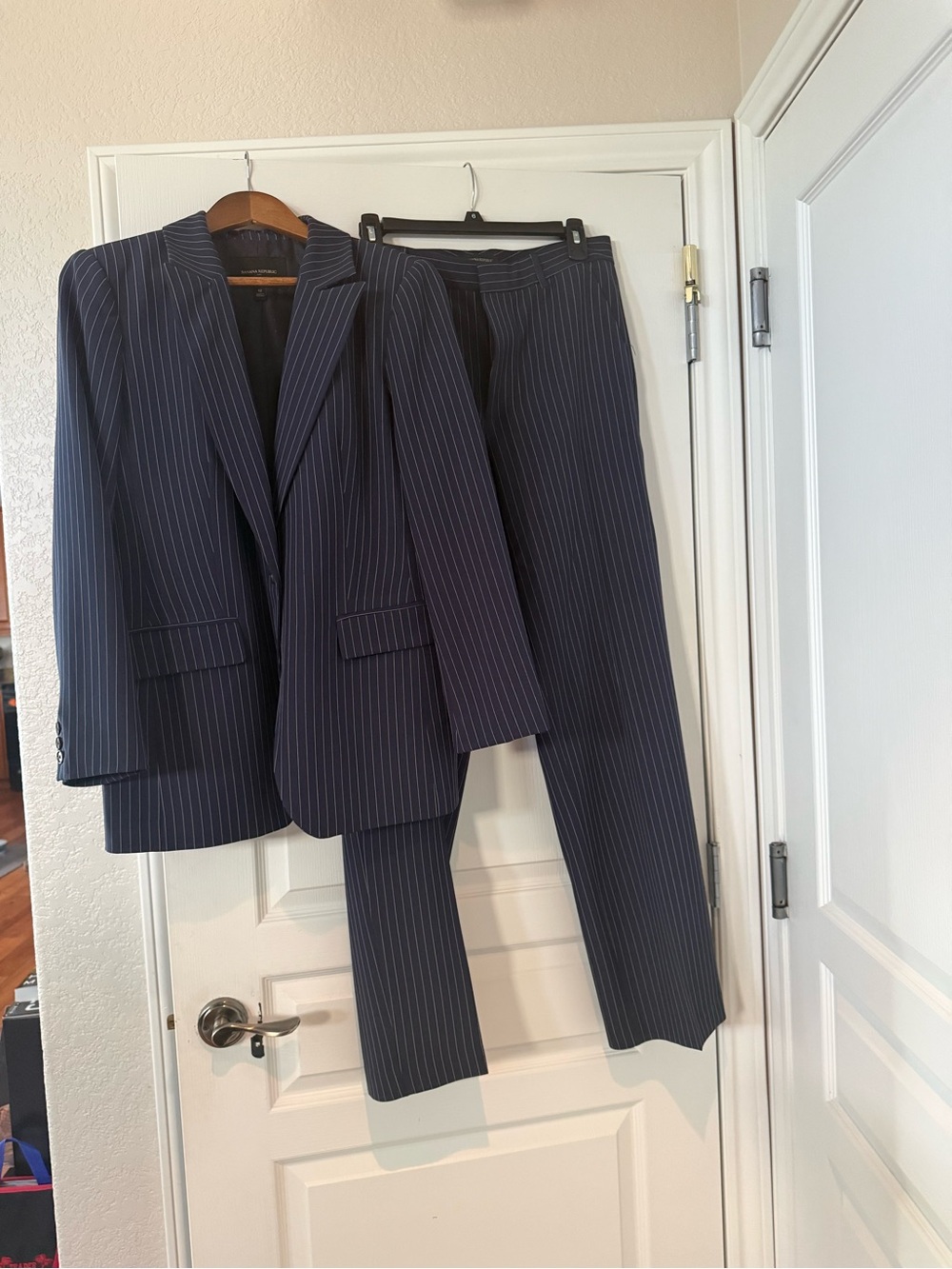 Banana Republic Navy Pinstripe Women's Suit Blazer & Trousers